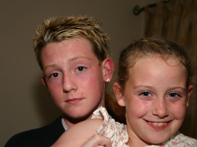 Karl pictured with sister Amber 8052dd : Derry Parties & Celebrations August 2005: O'Hagan.