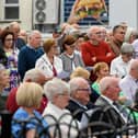 People gather for a service in Claudy marking the 52nd anniversary of the car bombings that killed nine people and injured 30 others. Photo: George Sweeney
