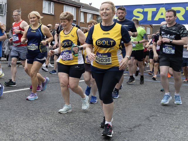 A couple of the Bolt runners at the Half Marathon. (Photo: North West Newspix)
