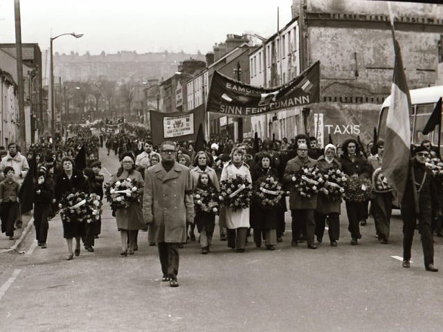Bloody Sunday commemorative ceremonies and march back in January 1976.