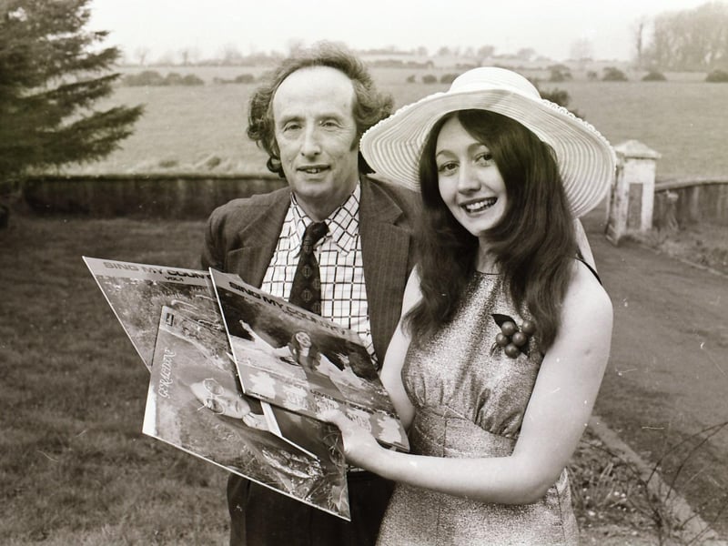 Talented Derry musician Geraldine McKeever with manager Tony Johnston back in 1975.