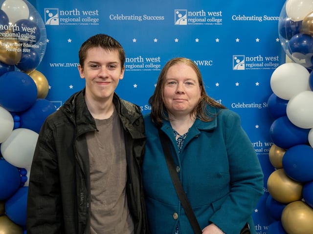 Jamie Kavanagh and mum Mary at the Best in Further Education awards held at North West Regional College in Strand Road.