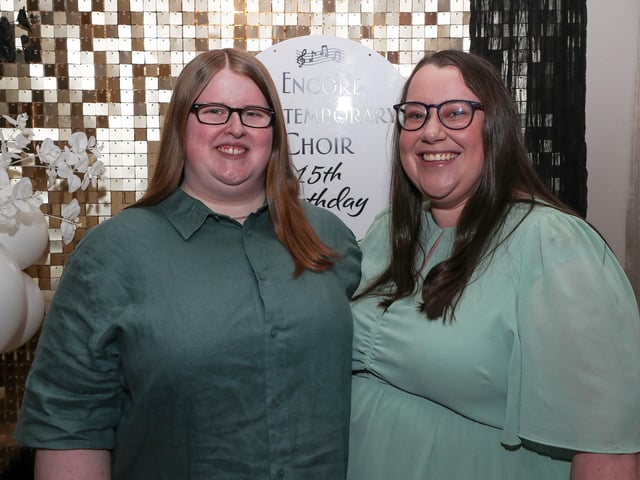 Encore Contemporary Choir 15th Anniversary dinner held in The Ebrington Hotel.
Soprano Claire Nixon with her fiancée Tasha, who joined her for Encore’s celebrations.
Mandatory Credit Lorcan Doherty : Encore 15th Birthday.