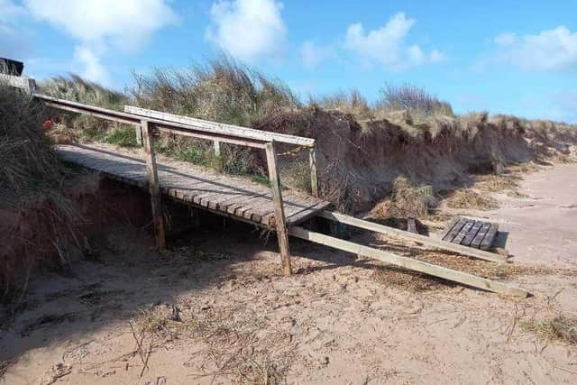 Repairs are underway at Culdaff boardway.