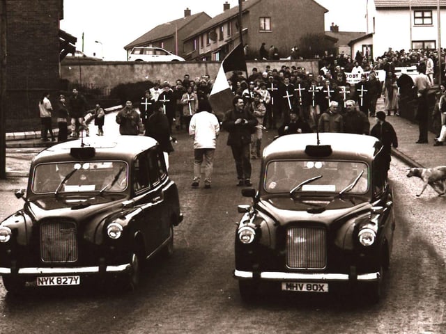 Scenes from the Bloody Sunday commemorative events in Derry in January 1996.