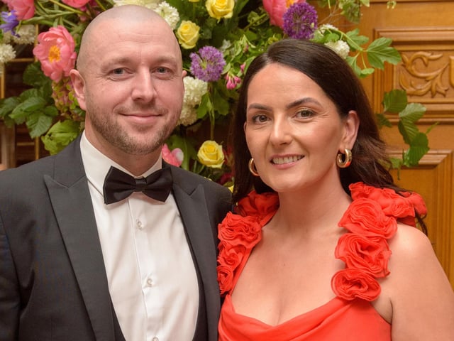 The Mayor Councillor Patricia Logue hosted the annual Mayor’s Ball in the Guildhall in aid of her crossed Charities the Foyle Hospice and Ryan McBride Foundation. Pictured at the event are guests, Picture Martin McKeown. 24.05.24