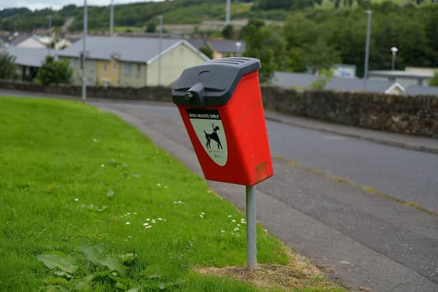 Dog fouling waste bin at the Folly. DER2029GS - 005