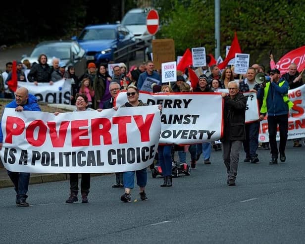 An anti-poverty march in Derry.