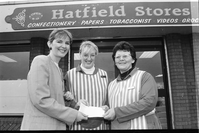 Hatfield Stores cheque presentation.
