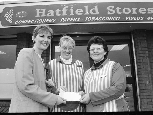Hatfield Stores cheque presentation.
