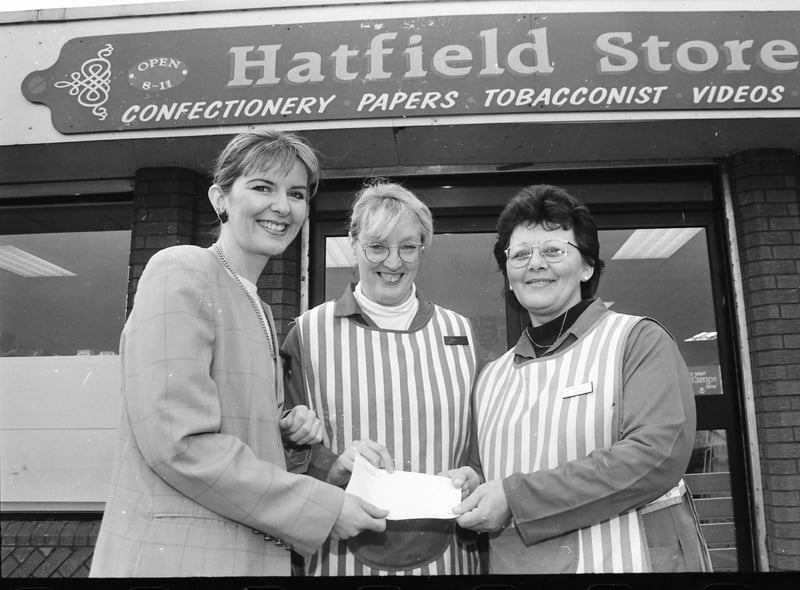 Hatfield Stores cheque presentation.