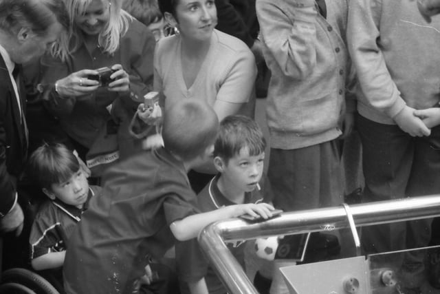 Fans in Foyleside for the visit of Alex Ferguson.