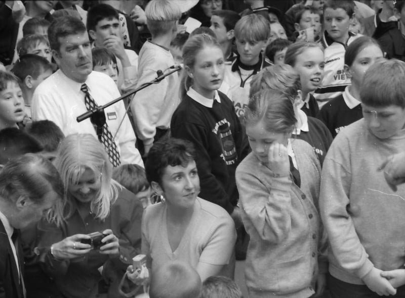 Fans in Foyleside for the visit of Alex Ferguson.