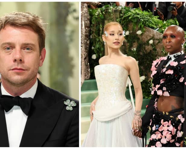 Jonathan Anderson attends The 2024 Met Gala Celebrating "Sleeping Beauties: Reawakening Fashion" at The Metropolitan Museum of Art on May 06, 2024 in New York City. (Photo by Dia Dipasupil/Getty Images)On right:  Ariana Grande and Cynthia Erivo attend The 2024 Met Gala Celebrating "Sleeping Beauties: Reawakening Fashion" at The Metropolitan Museum of Art on May 06, 2024 in New York City. (Photo by Dia Dipasupil/Getty Images)