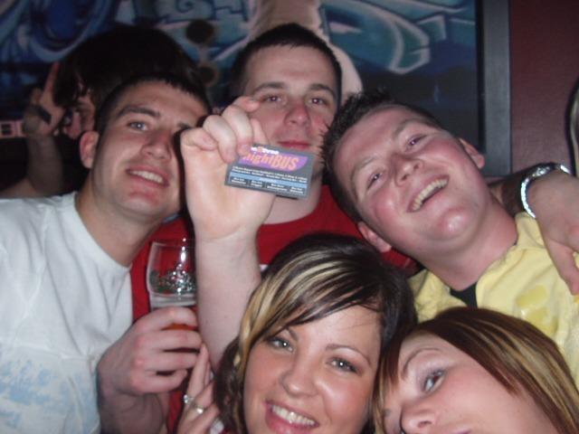 OLYMPUS DIGITAL CAMERA : Enjoying a night out in Derry city centre and catching the Ulsterbus nightbus home back in April 2005.