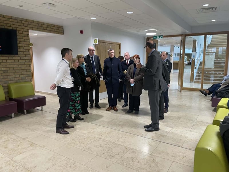 The Western Health and Social Care Trust (Western Trust) warmly welcomed members of the Joint Committee on Health for Oireacthas recently to visit the North West Cancer Centre and Cardiology Department at Altnagelvin Hospital, Derry. Photo: Western Trust.