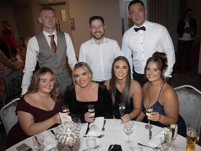 Enjoying Saturday night's anniversary celebrations are the group from St. Mary's Youth Club. : .