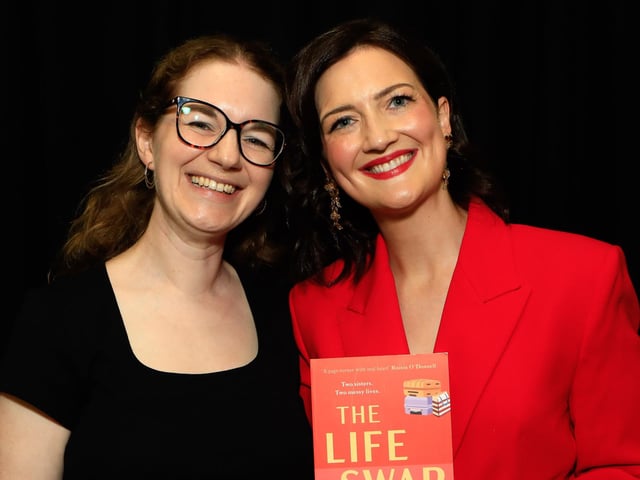 Jeananne Craig, author with her publisher, Joanna Smyth, at the launch of her first novel, published by Hachette Books Ireland, “The Life Swap”. (Photo - Tom Heaney, nwpresspics)
