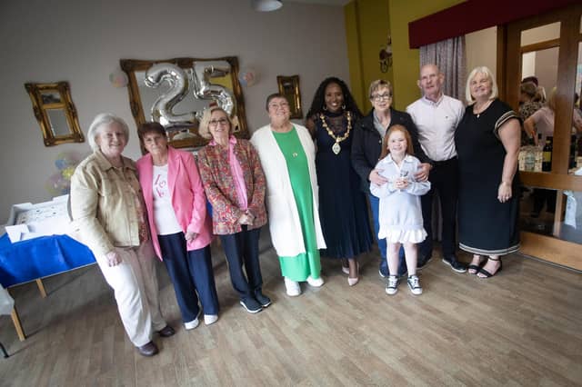 Former staff members pictured with the Mayor, Lillian Seenoi-Barr during Thursday's 25th Anniversary celebrations at Longfield Care Home, Derry.