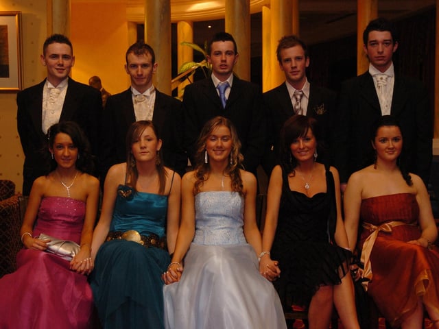 Seated, from left, Shauna Hegarty, Seaneen Brown, Mairead McGahon, Edel McCaul, and Rionaigh Kirby. Standing, from left, Gareth Doherty, Willie Miller, George Doherty, Kieran Harkin, and Liam Eastwood. (1502PG16) : .