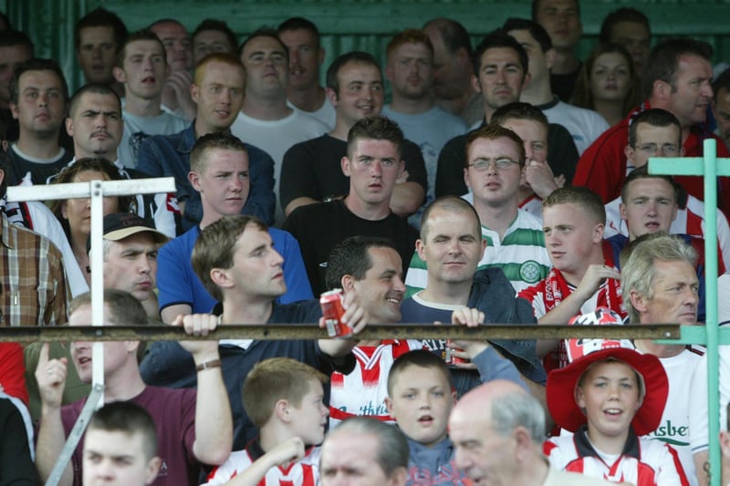 A section of the large crowd at Derry City's glamour friendly with Barcelona.