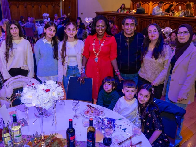 The Mayor Councillor Lilian Seenoi-Barr hosted a Christmas Community event at the Guildhall for people from across the Derry City and Strabane District Council area on Sunday. Picture Martin McKeown. 01.12.24 : Mayor's Community Christmas Party