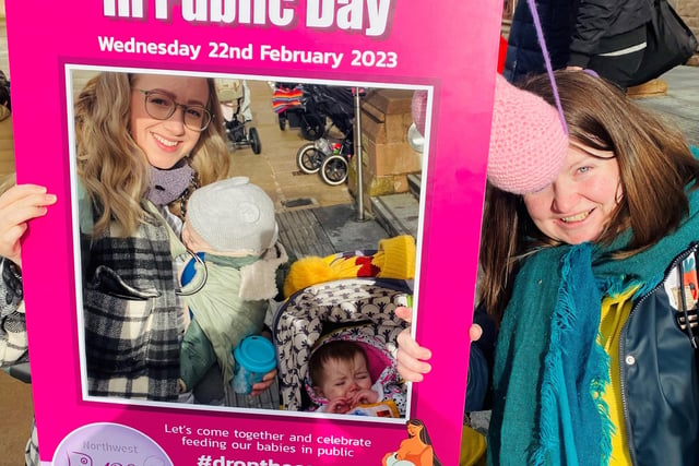 Parents and children from the Waterside Breastfeeding Support Group, which is run by Action for Children, taking part in World Breastfeed in Public Day.