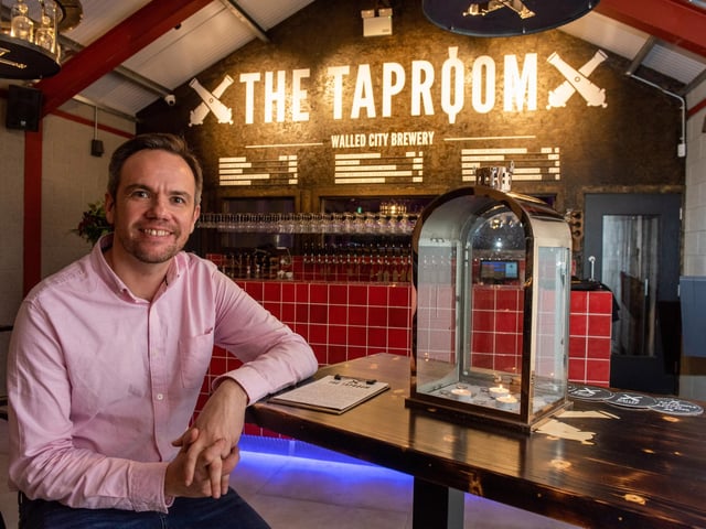 James Huey, owner of The Taproom which has opened in purpose built premises at the Walled City Brewery. Picture Martin McKeown. 21.10.22