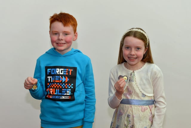 Naoise Ni Grada was awarded first place for P5 Irish Poem while Roise Ni Garda achieved first in P4 English Poem, third place in P4 Irish Poem and Highly Commended  for U8 Piano  at the Feis Dhoire Cholmcille on Thursday at the Millennium Forum. Photo: George Sweeney.  DER2315GS –183 