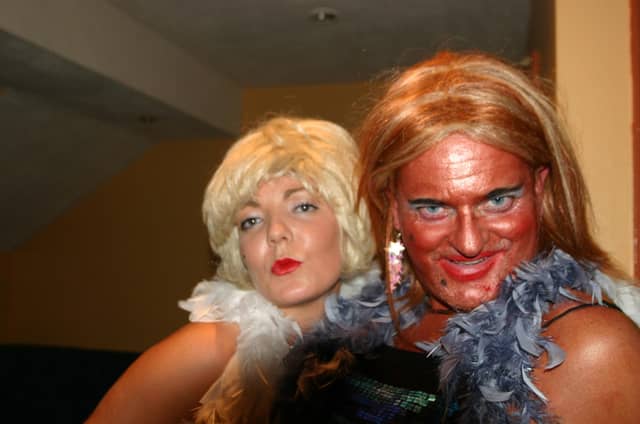 Having a good time at the Foyle Language Blind Date night in Badgers Sinead McCaul and Derek Nicholl 7288 dd