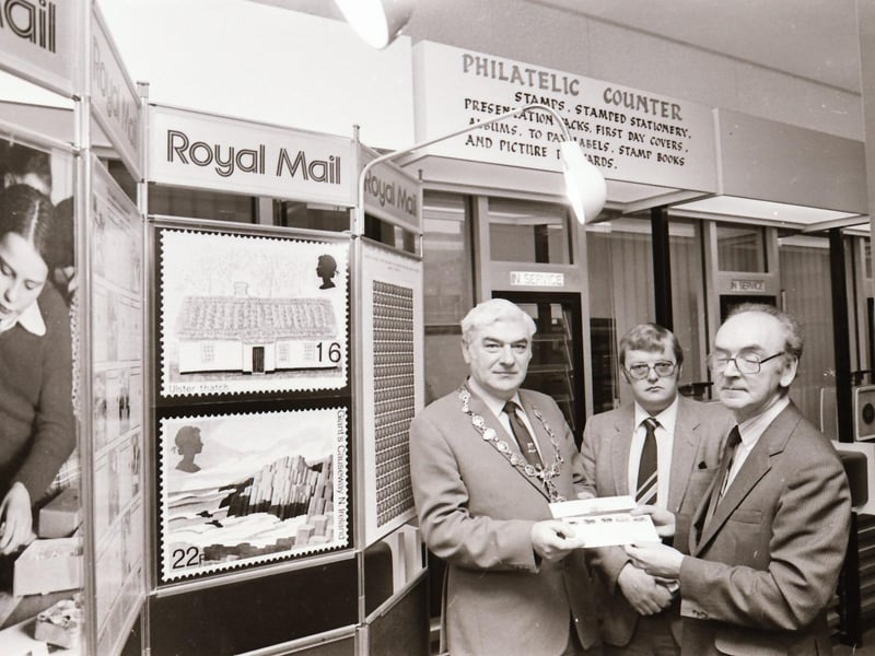 The Mayor opens a new philatelic counter at Derry's main Post Office.