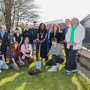 The Mayor of Derry City and Strabane District,  Councillor Lilian Seenoi-Barr, with Foundation Degree in Horticulture students and staff from CAFRE, Greenmount Campus, members of the local Japanese arts organisation Foyle Oban, Acorn Farm/Community Foundation for Northern Ireland and Derry City and Strabane District Council staff. Photo by Lorcan Doherty.