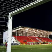 A view of the Mark Farren Stand at the Ryan McBride Brandywell Stadium