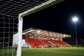 A view of the Mark Farren Stand at the Ryan McBride Brandywell Stadium