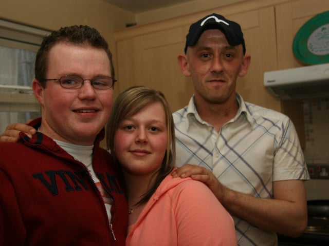 Patrick Sweeney with family and friends.