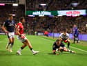 Matt Fagerson scored Scotland's fifth try in the record 35-7 win over Wales at Murrayfield. (Photo by Ian MacNicol/Getty Images)