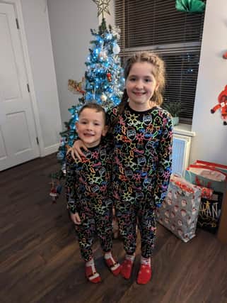 Ava and her brother Leo, Christmas 2022