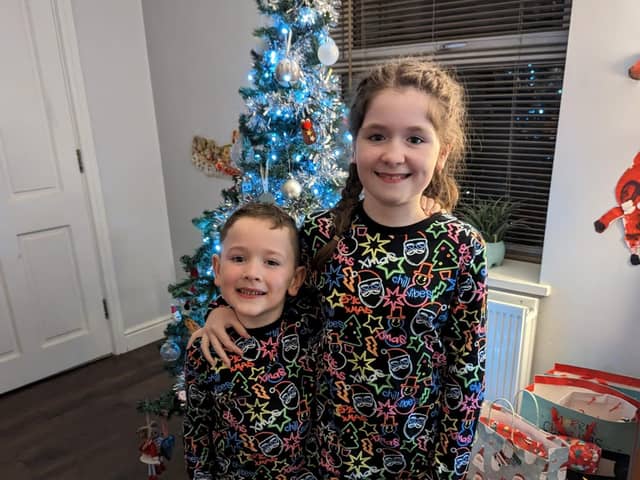 Ava and her brother Leo, Christmas 2022