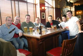 The lads out for a few pints in Jackie Mullan's in early 2004
