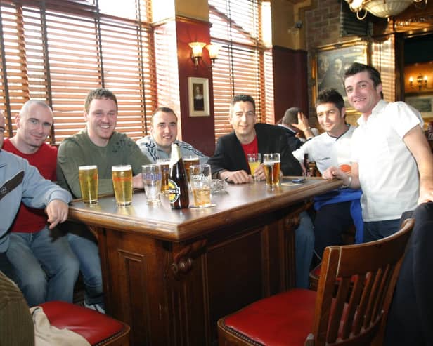 The lads out for a few pints in Jackie Mullan's in early 2004