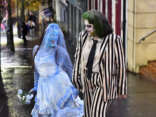 Revellers, performers and early contenders for the best Halloween costume converged on Derry’s city centre on Monday evening for the opening of the 2024 Halloween festivities. Photo: George Sweeney