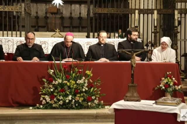 Part of the ceremony for  the Opening of the Cause for Beatification of Sr Clare Crockett in Alcalá, Madrid. Photo from Youtube,