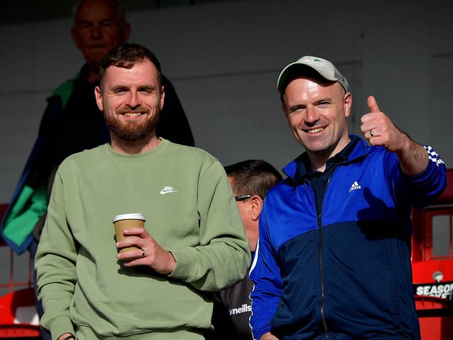 Derry City fans at the game against Sligo Rovers on Friday evening. Photo: George Sweeney. DER2327GS – 061
