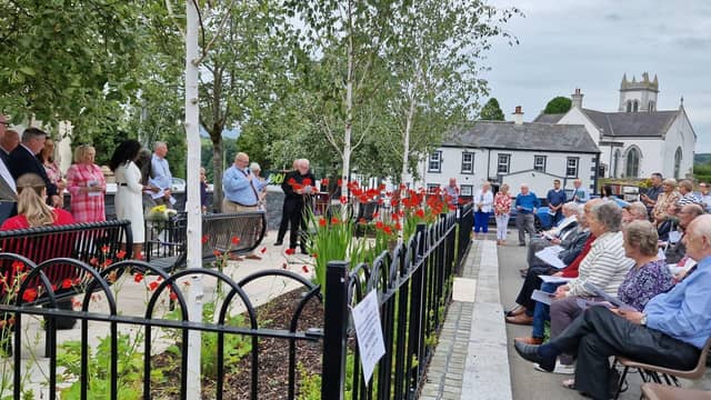 Relatives, survivors and residents gathered for the rededication of the refurbished memorial in Claudy on the 52nd anniversary.