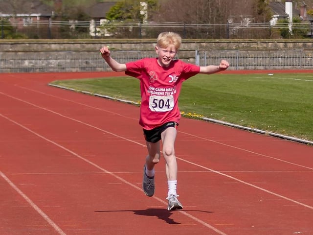 Racing to the line at the Caina Healey Children's Try-a-Tri, a special event organised by the Bogside and Brandywell Health Forum in partnership with the Danny Quigley Fund.