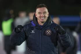 Limavady's manager Paul Ownes celebrates Saturday's Clearer Water Irish Cup victory over Larne. (Photo: Desmond Loughery - Pacemaker Press)