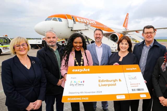 Guests and airport staff pictured at the launch on Monday.