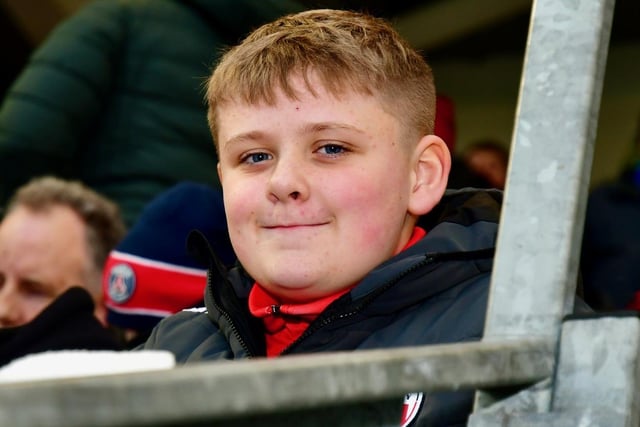 This young City fan is enjoying what he's watching as the Candy Stripes make it four wins from five home matches.