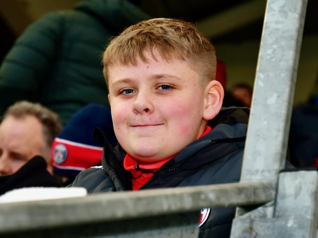 This young City fan is enjoying what he's watching as the Candy Stripes make it four wins from five home matches.