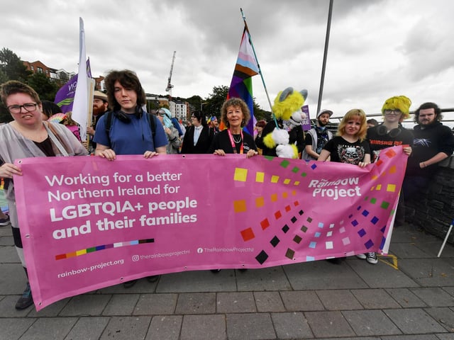 Revellers take part in the 2025 Foyle Pride Parade. Photo: George Sweeney